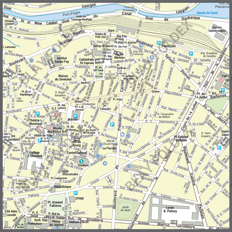 Poster du plan de ville d'Agen