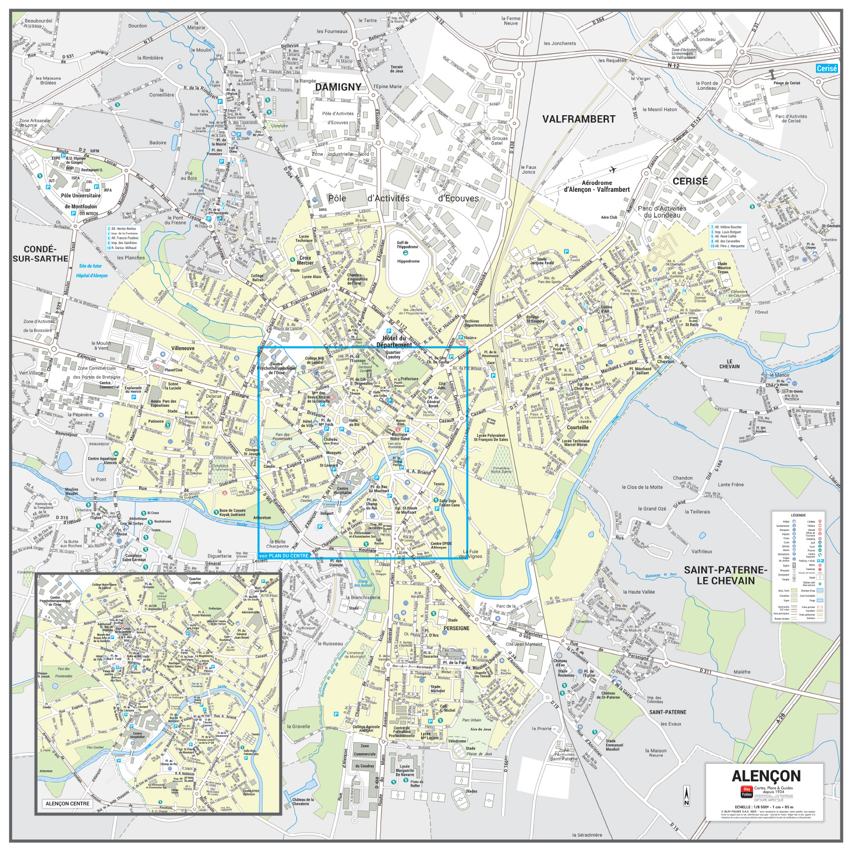 POSVILLEALENCON Poster du plan de ville d'Alençon