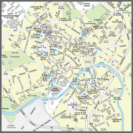 Poster du plan de ville d'Alençon