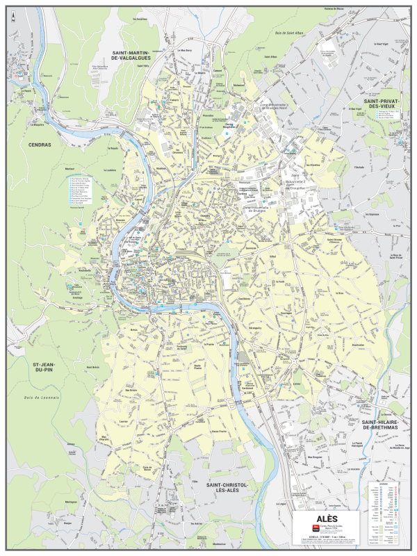 Poster du plan de ville d'Alès