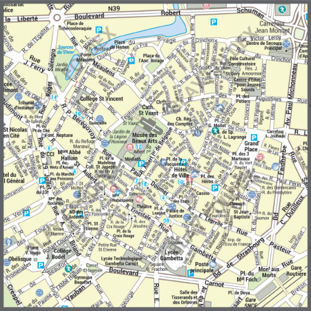 Poster du plan de ville d'Arras
