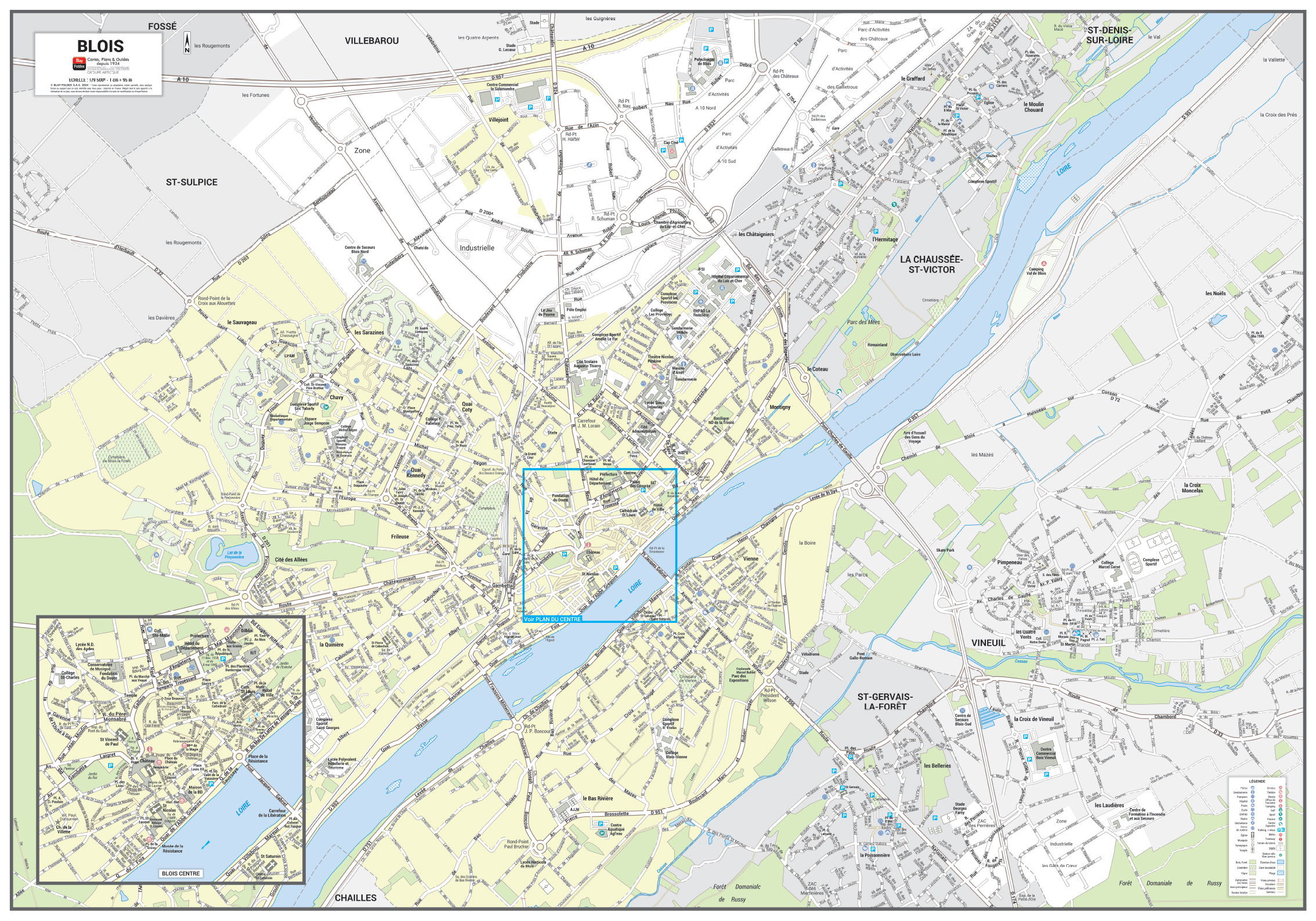 POSVILLEBLOIS Poster du plan de ville de Blois