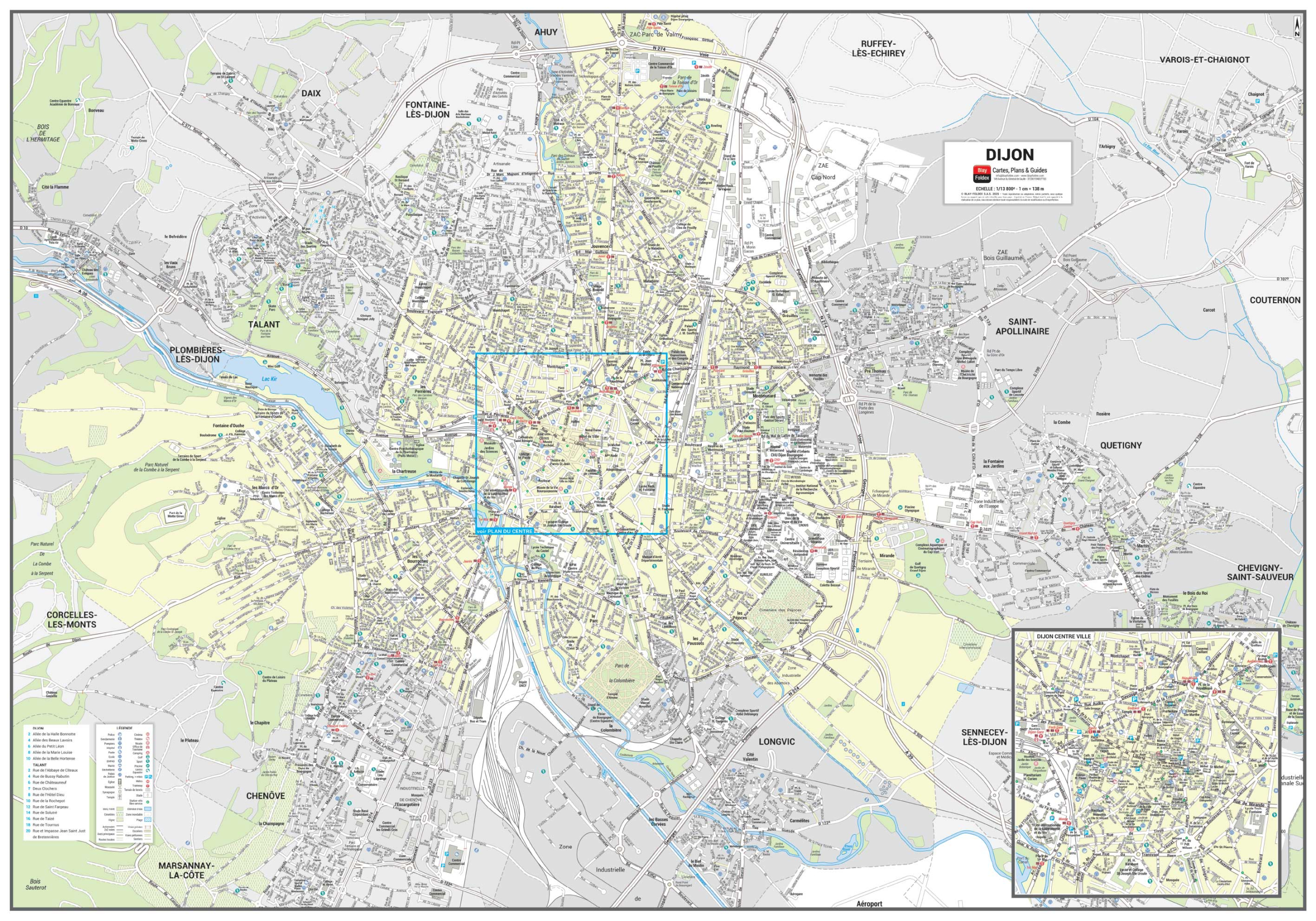 Poster du plan de ville de Dijon