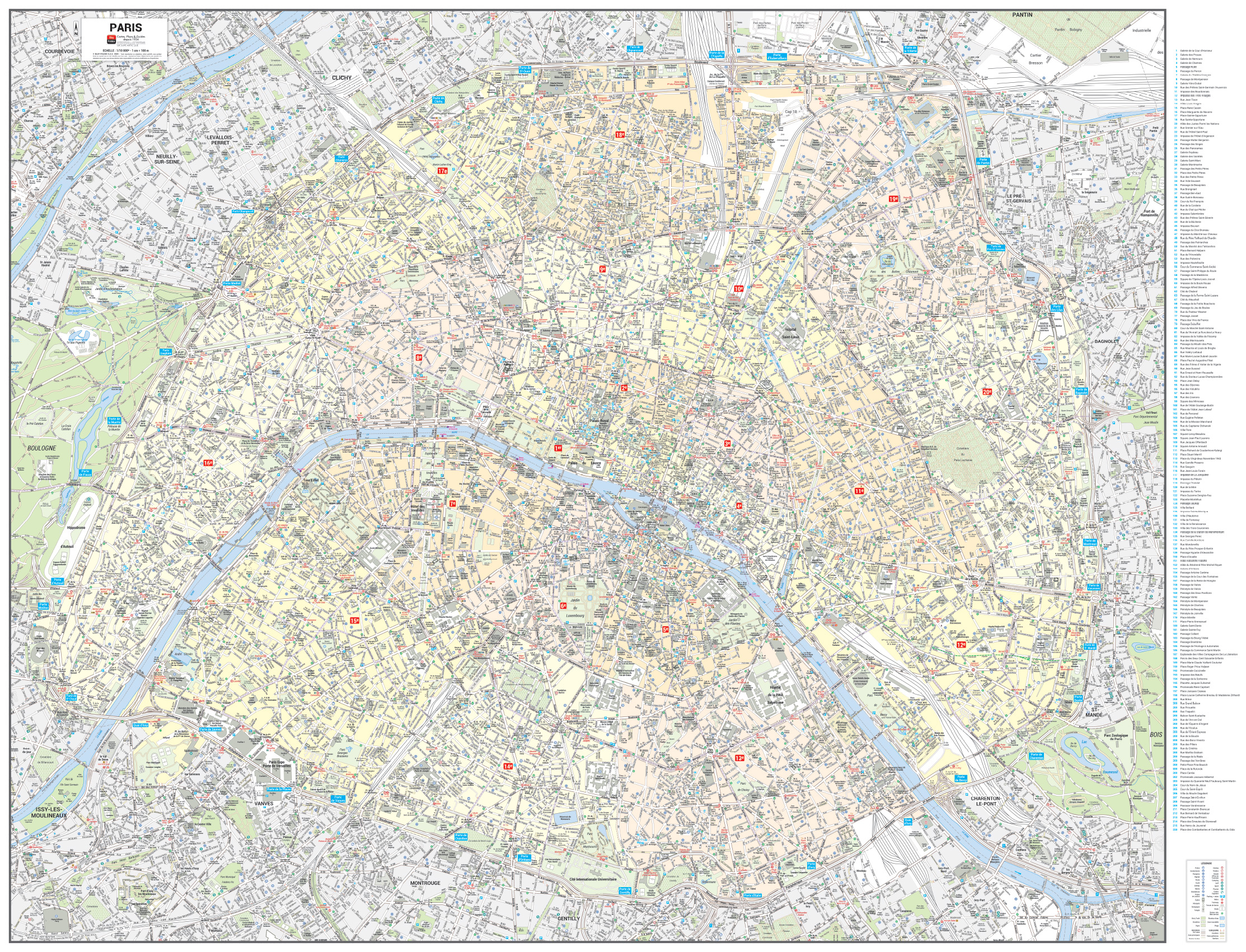 Poster du plan de ville de Paris