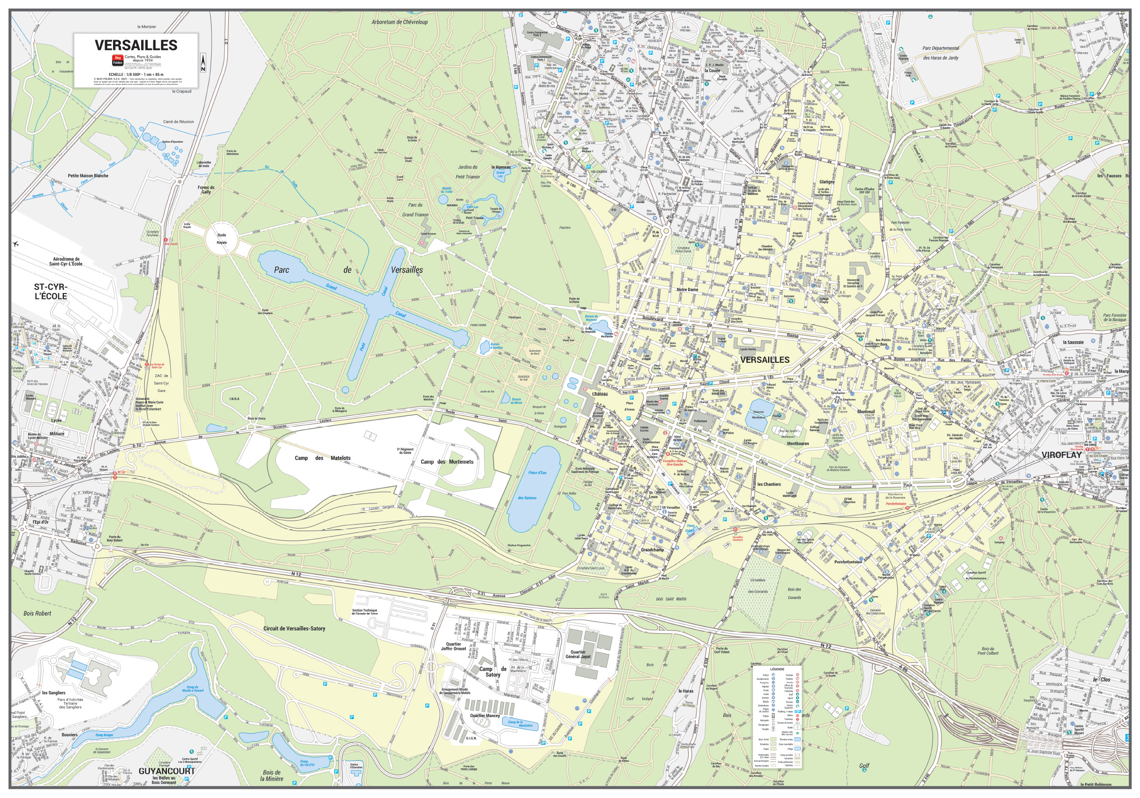 Poster du plan de ville de Versailles