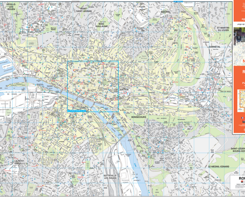 Plan de ville de Rouen, Seine-Maritime - réalisé par Blay Foldex