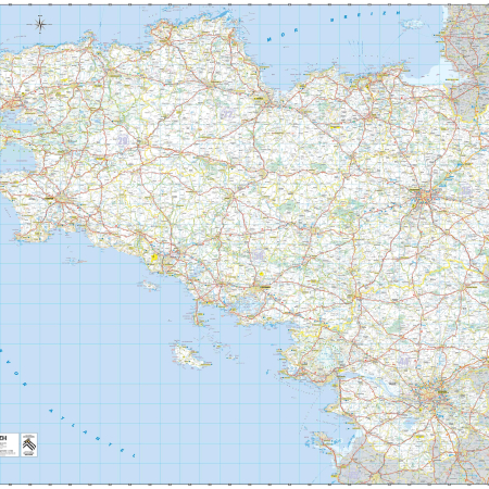 Carte de la Bretagne en langue bretonne