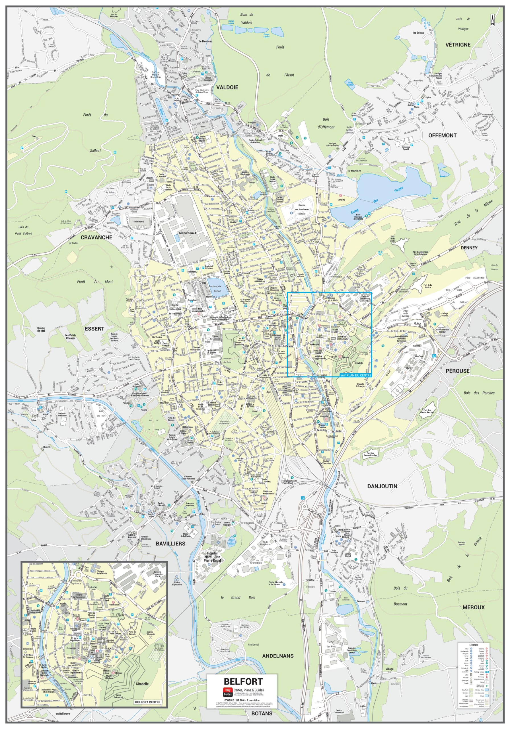 Poster du plan de ville de Belfort