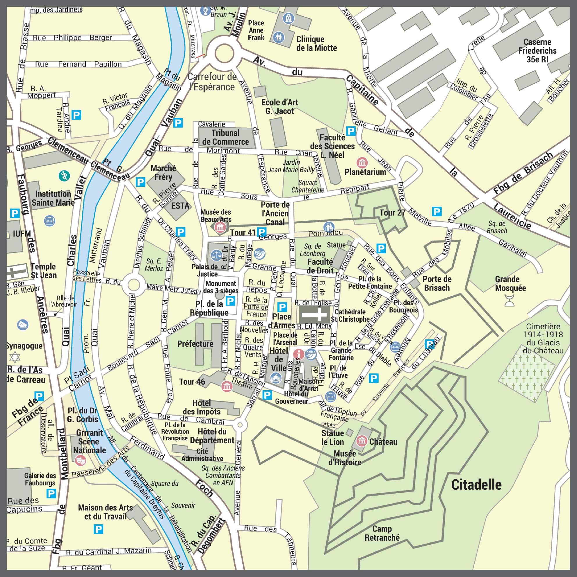 Poster du plan de ville de Belfort