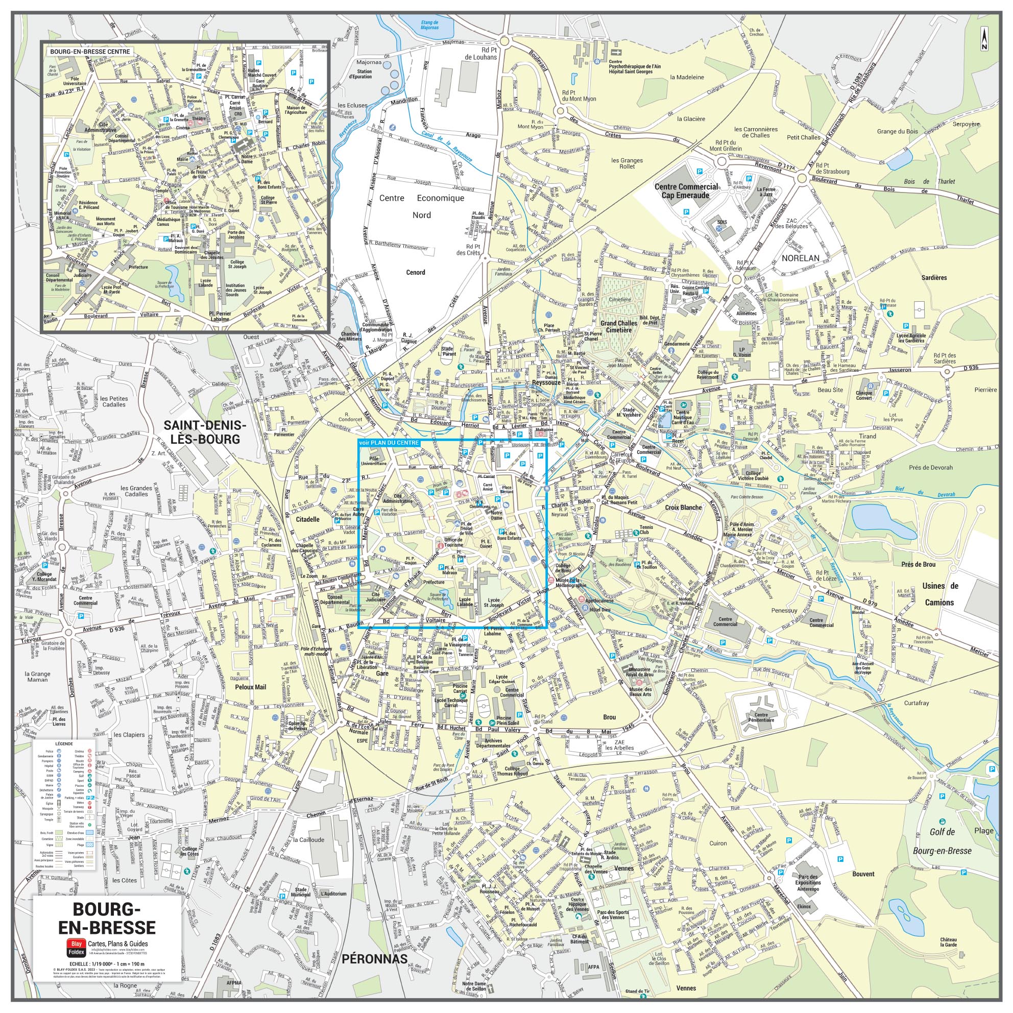 Poster du plan de ville de Bourg-en-Bresse