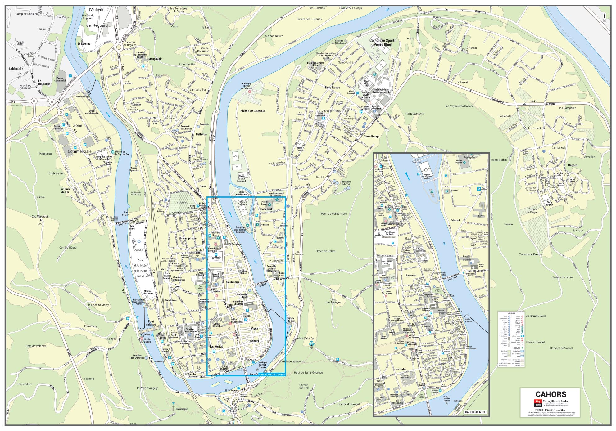 Poster du plan de ville de Cahors