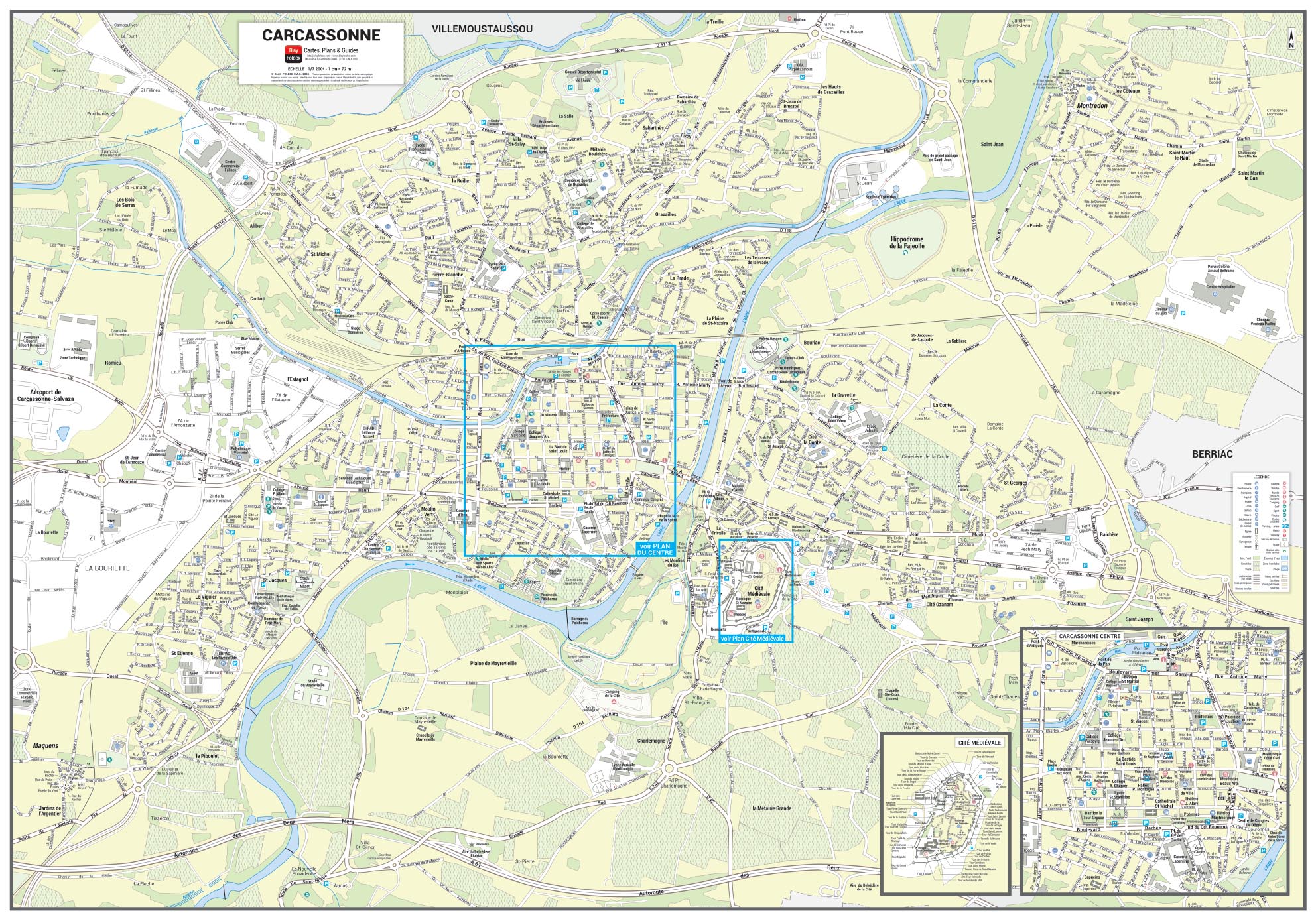Poster du plan de ville de Carcassonne