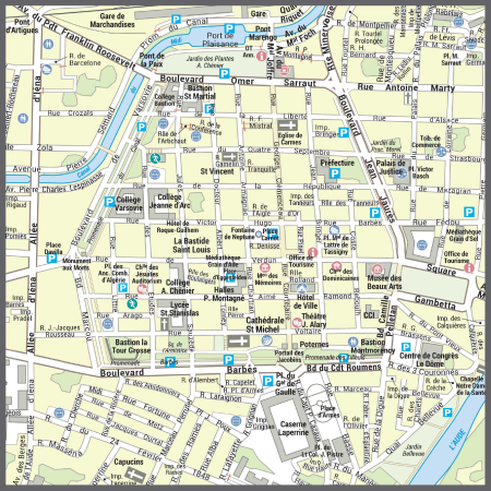 Poster du plan de ville de Carcassonne