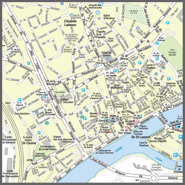 Poster du plan de ville de Chalon-sur-Saône
