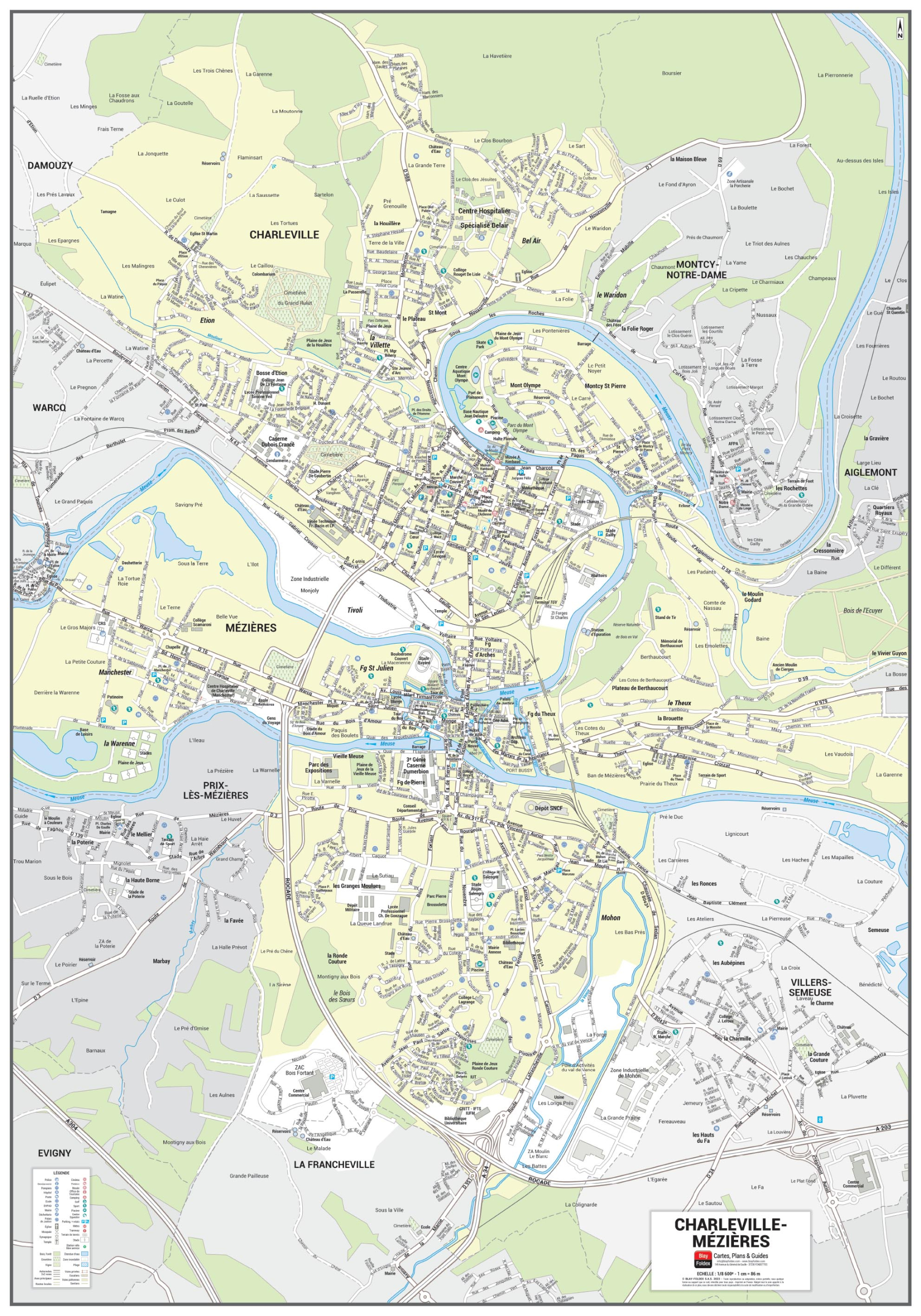 Poster du plan de ville de Charleville-Mézières