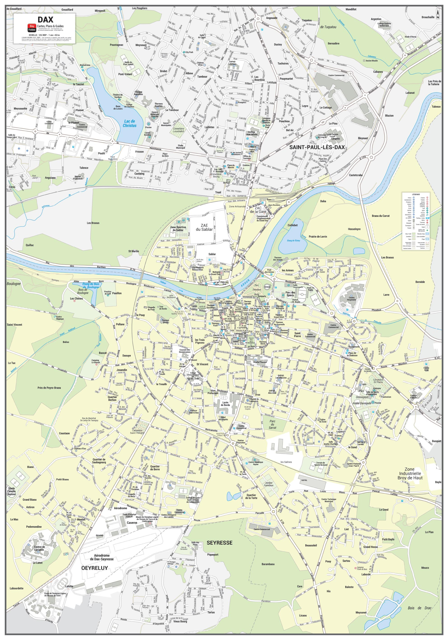 Poster du plan de ville de Dax