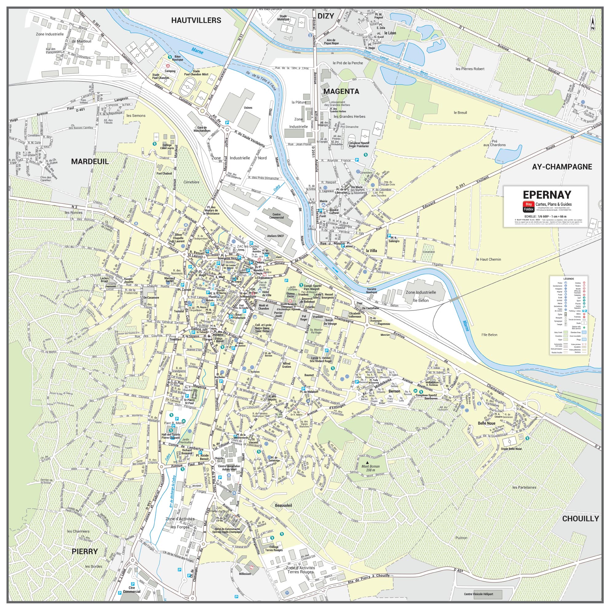 POSVILLEEPERNAY Poster du plan de ville d'Epernay
