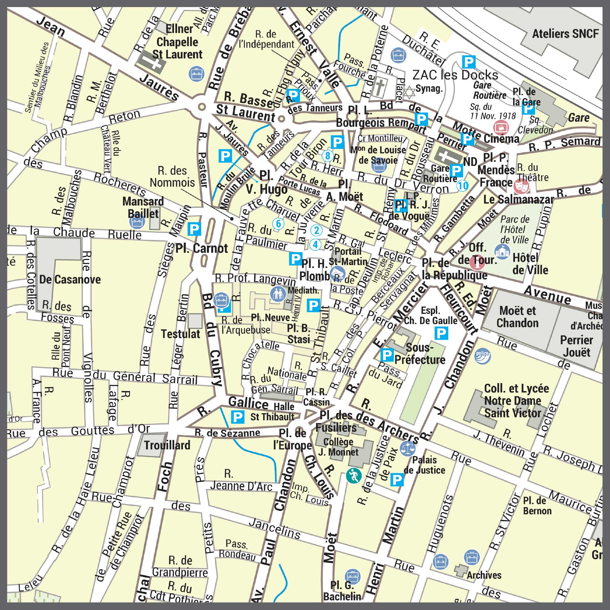 POSVILLEEPERNAY_CV Poster du plan de ville d'Epernay