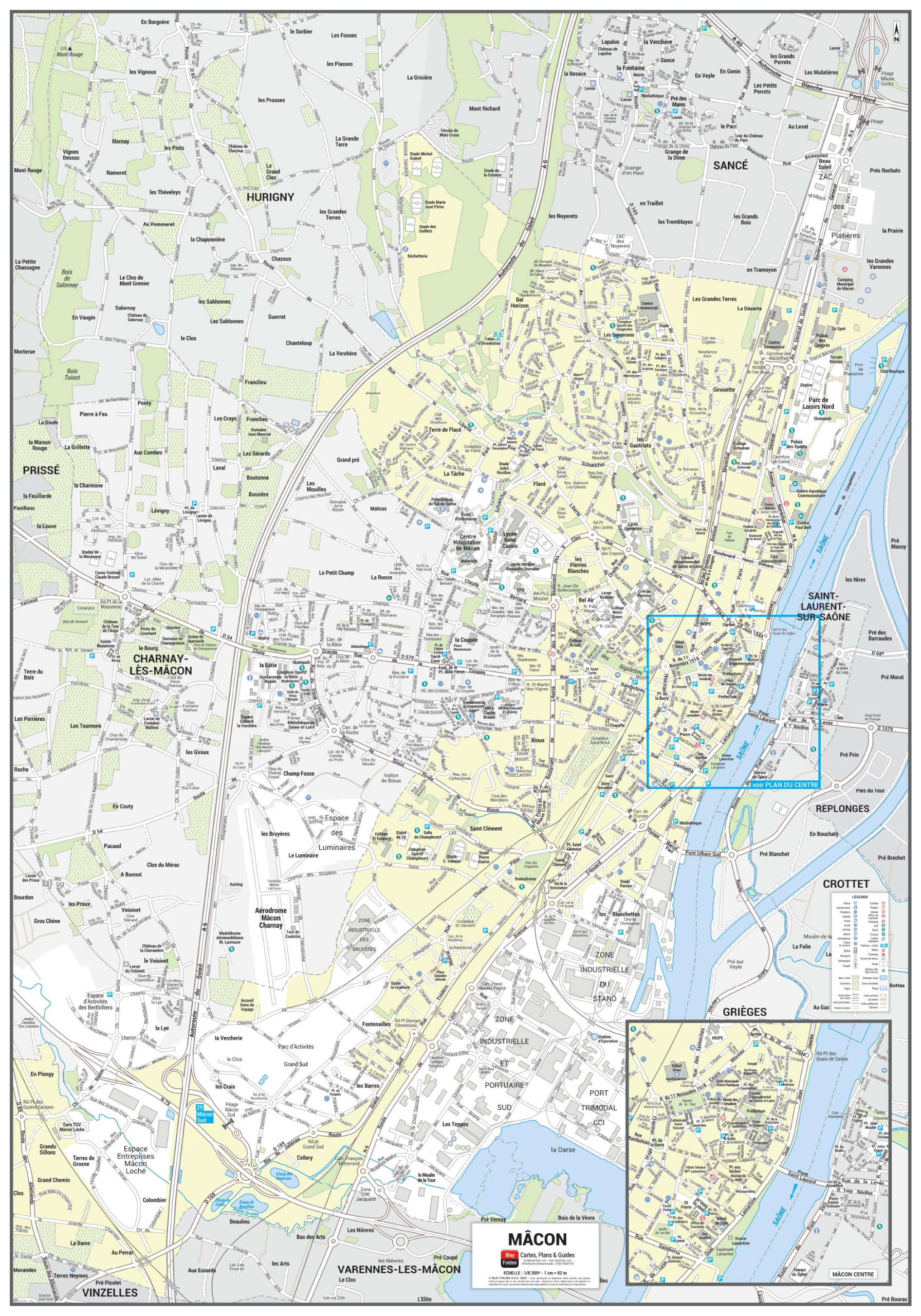 Poster du plan de ville de Mâcon