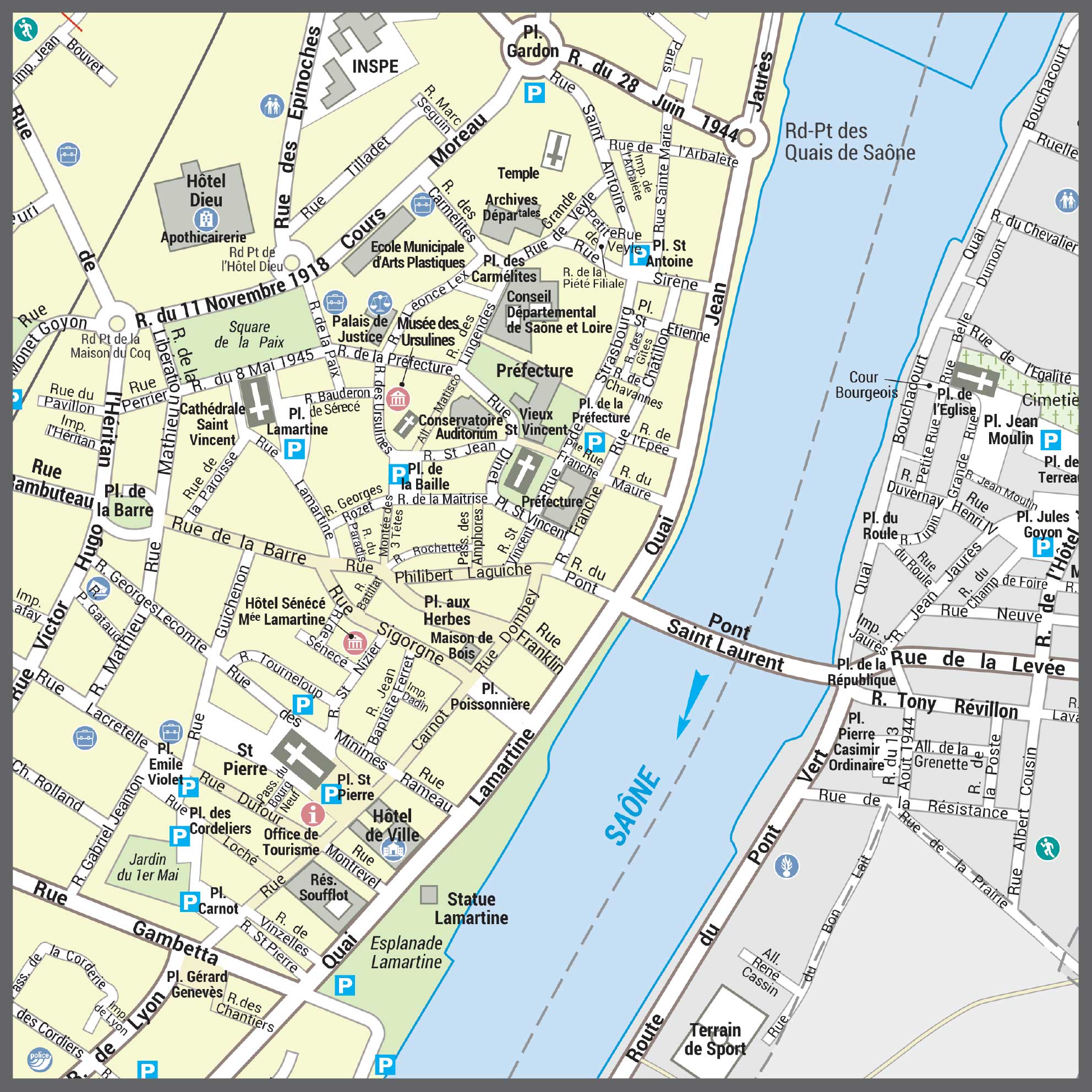 Poster du plan de ville de Mâcon