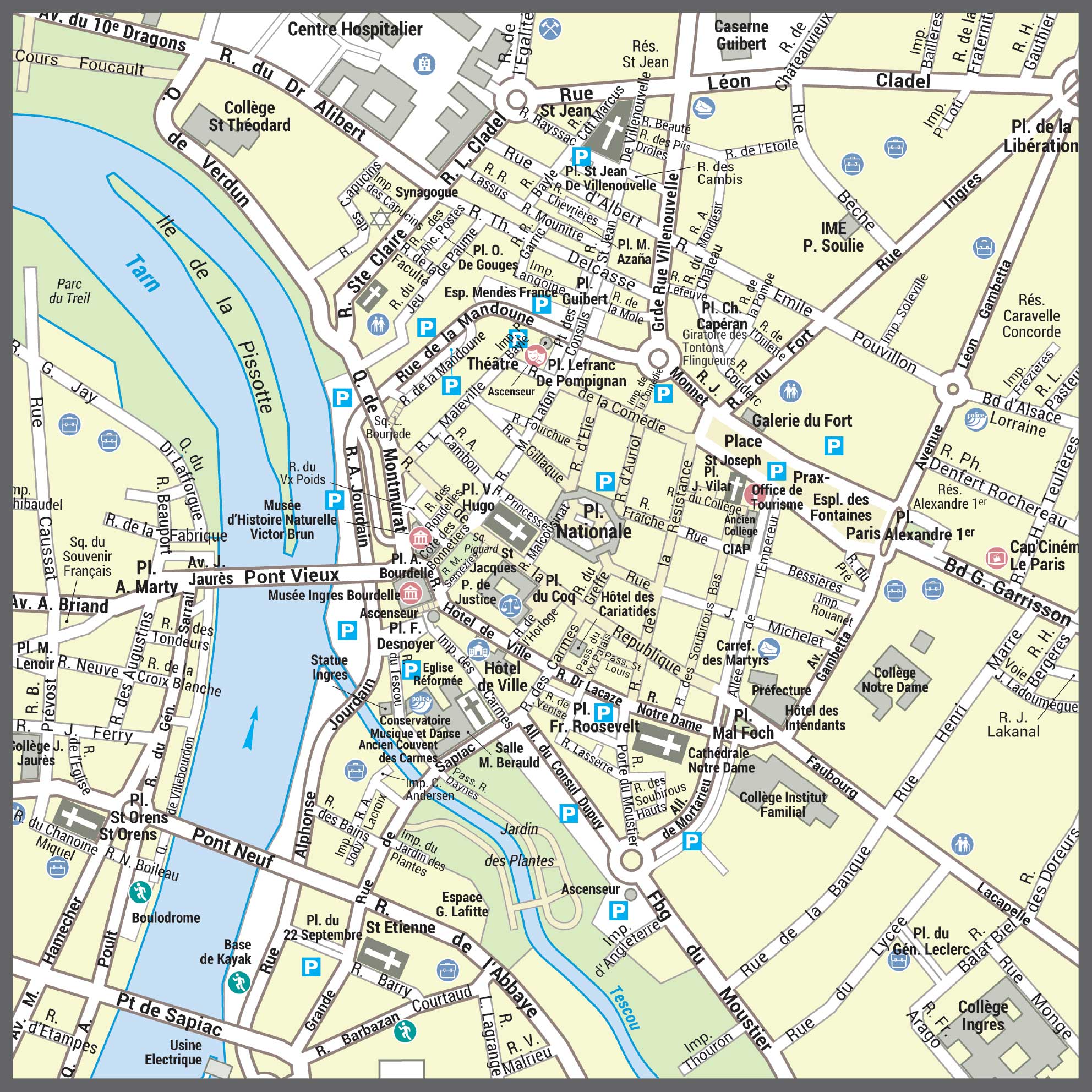 Poster du plan de ville de Montauban