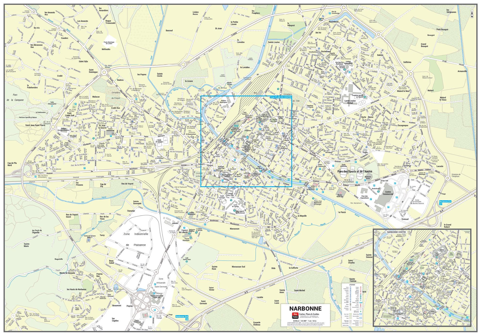 Poster du plan de ville de Narbonne