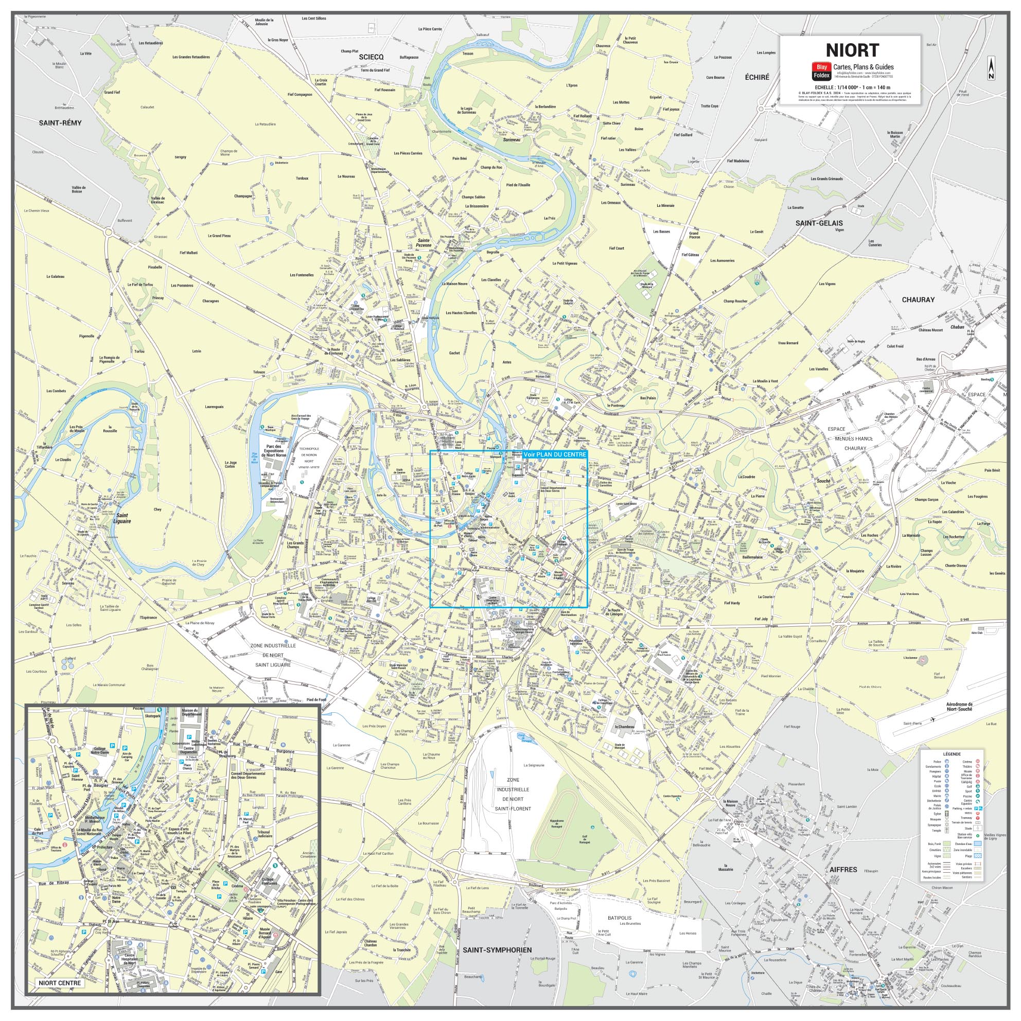 Poster du plan de ville de Niort