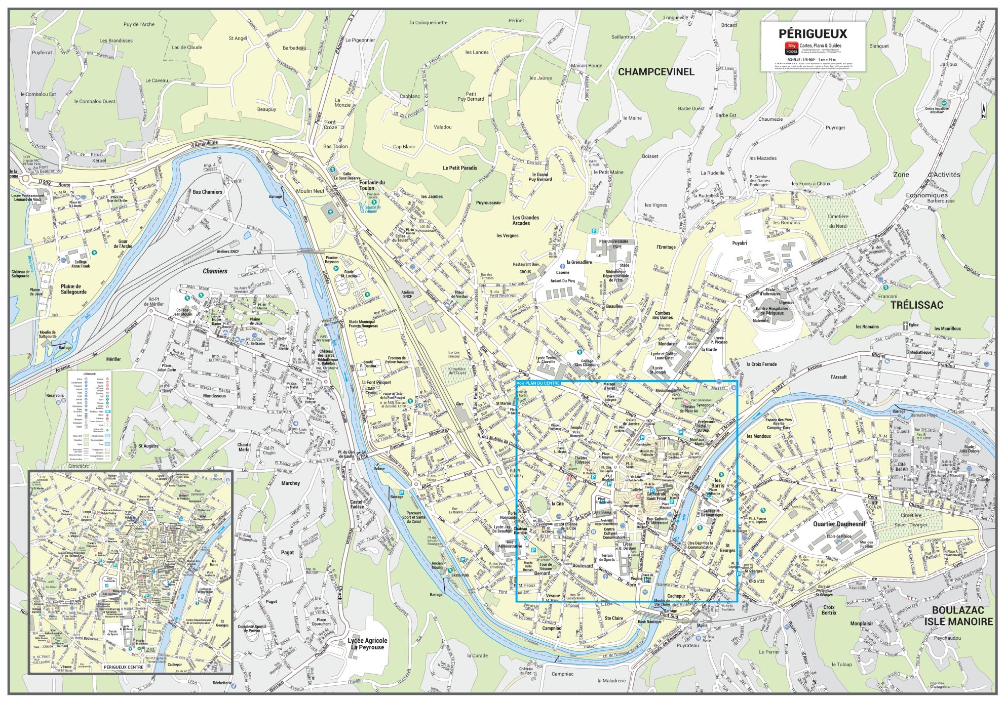 Poster du plan de ville de Périgueux