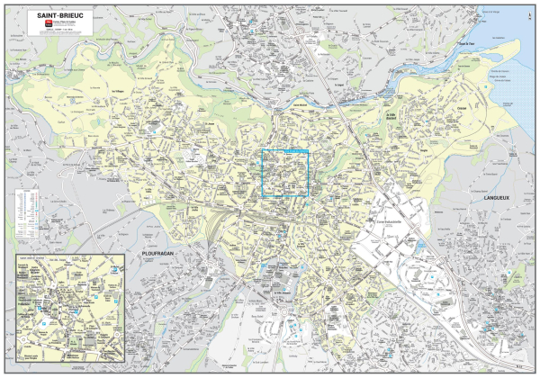 Poster du plan de ville de Saint-Brieuc