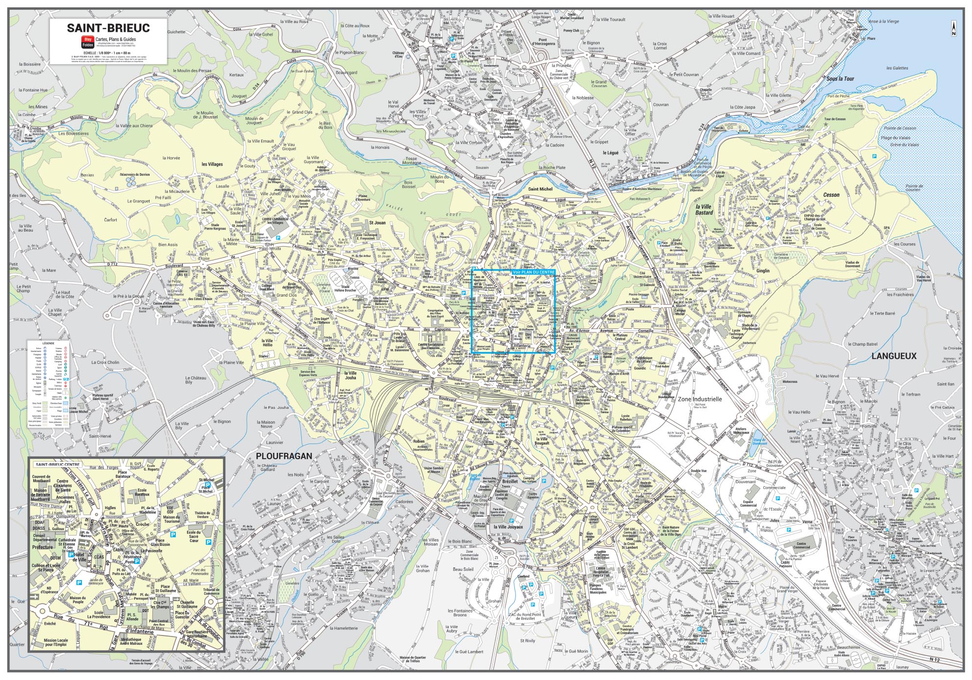 POSVILLESAINTBRIEUC Poster du plan de ville de Saint-Brieuc