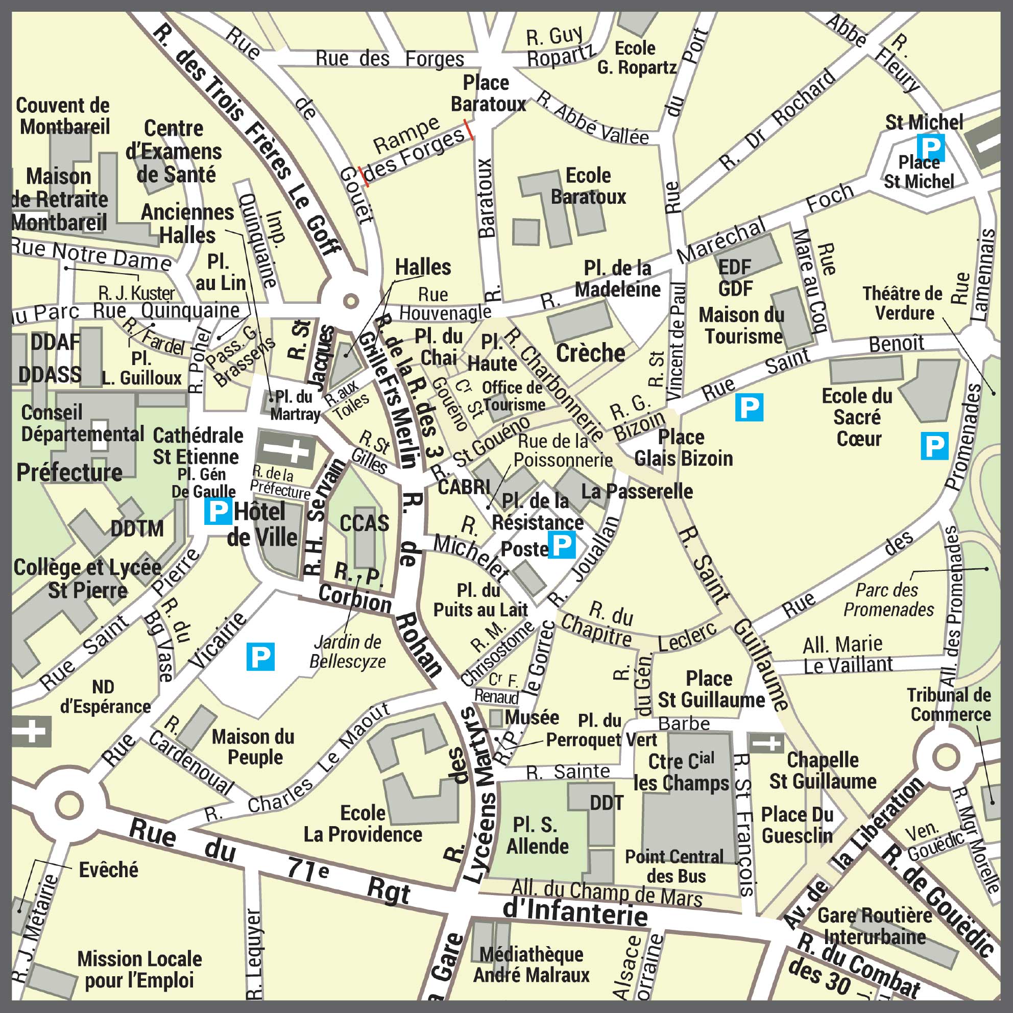 POSVILLESAINTBRIEUC_CV Poster du plan de ville de Saint-Brieuc