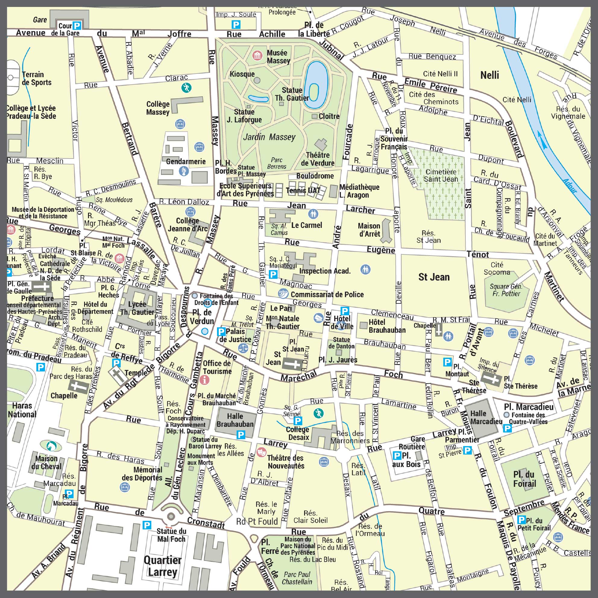 POSVILLETARBES_CV Poster du plan de ville de Tarbes