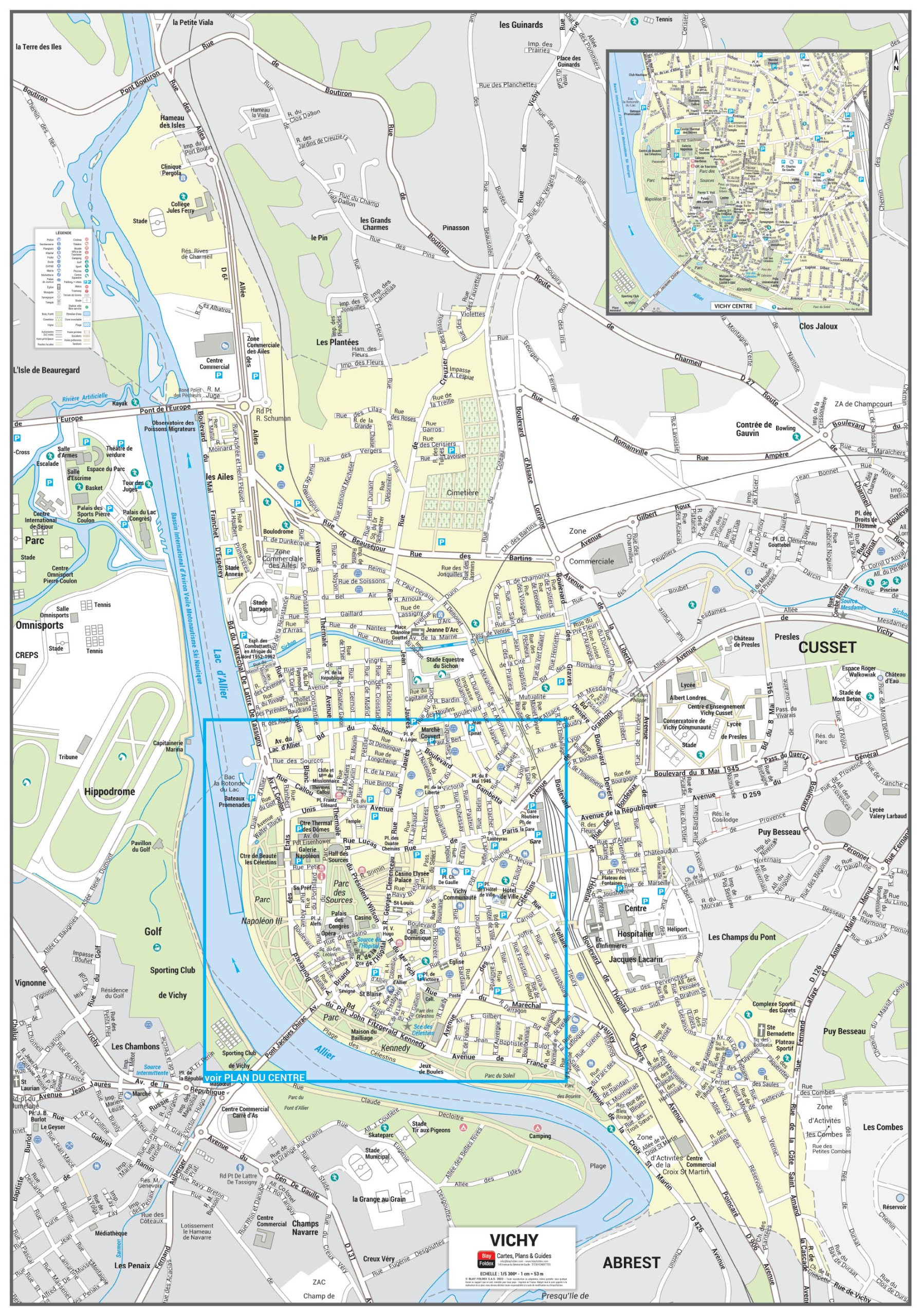 Poster du plan de ville de Vichy