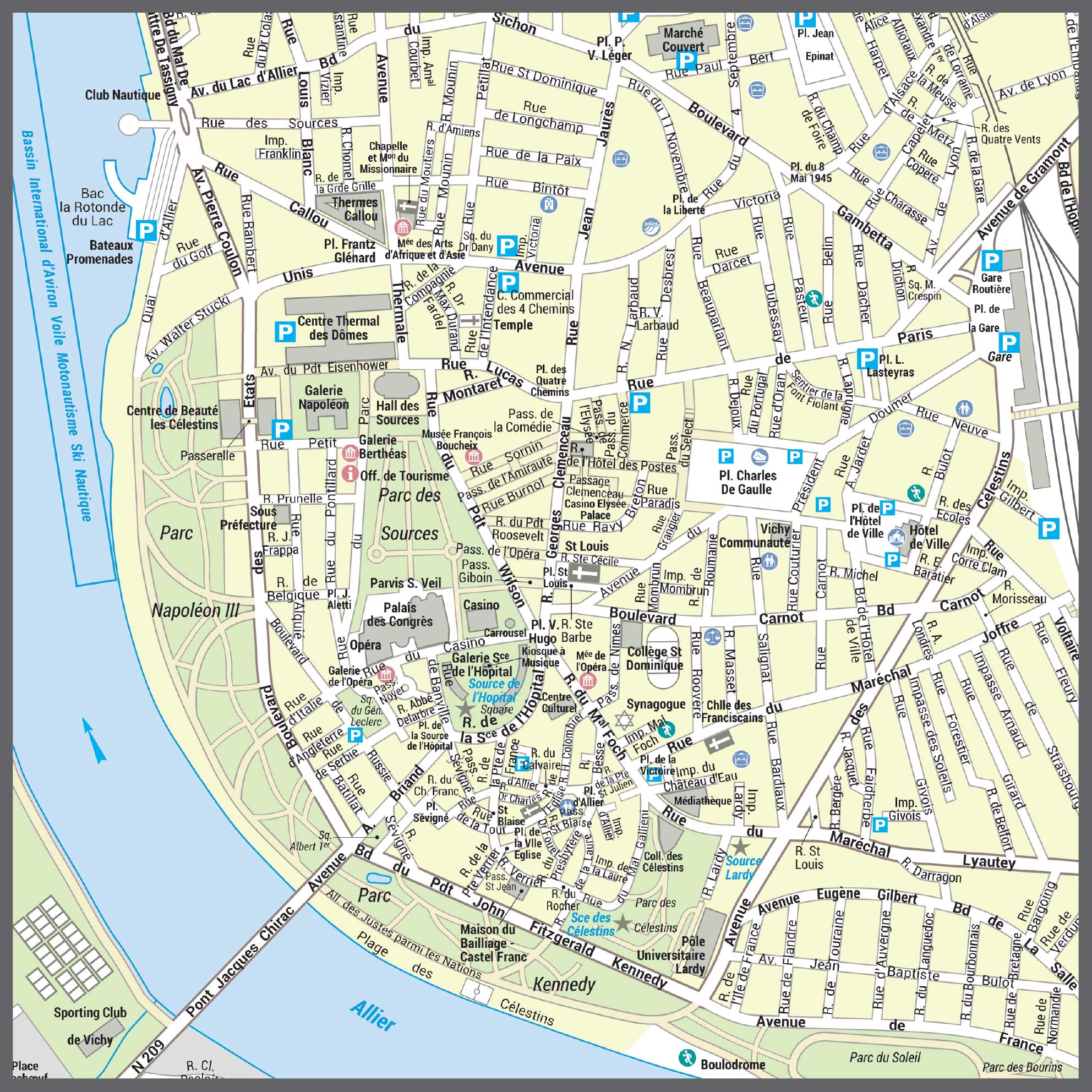 Poster du plan de ville de Vichy