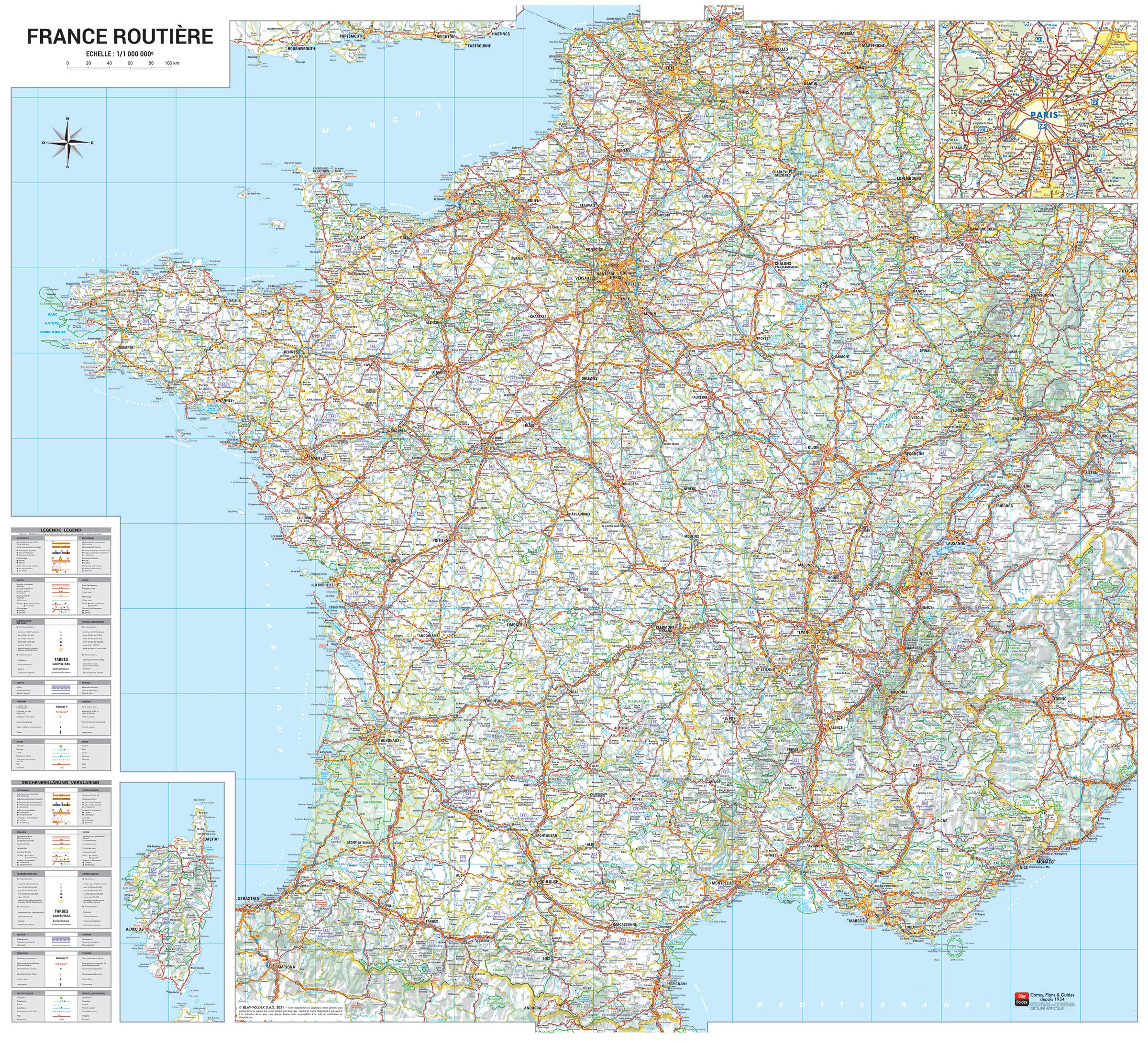 Carte_de_France_routiere - Blay-Foldex