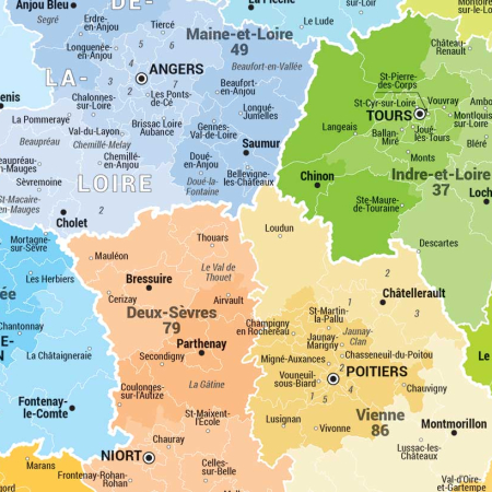 Carte de France administrative 2025 - Blay-Foldex