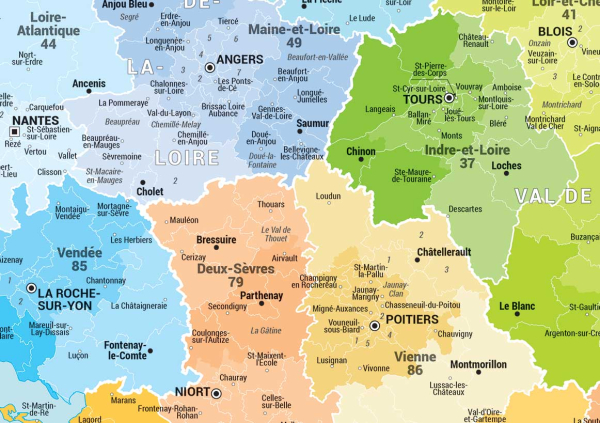Carte de France administrative 2025 - Blay-Foldex