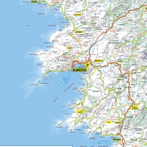 Carte routière et touristique de la région Corse