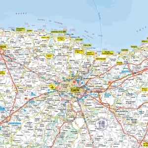 Carte routière et touristique de la région Basse-Normandie