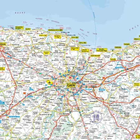 Carte routière et touristique de la région Basse-Normandie