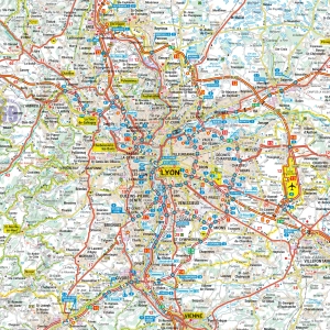 Carte routière et touristique de la région Auvergne Rhône-Alpes