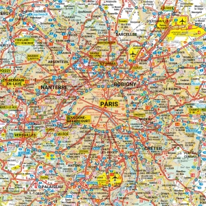 Carte routière et touristique de la région Ile-de-France