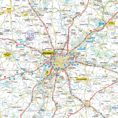 Carte routière et touristique de la région Bretagne