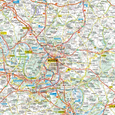 Carte routière et touristique de la région Normandie