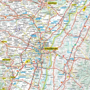 Carte routière et touristique de la région Alsace Grand Est