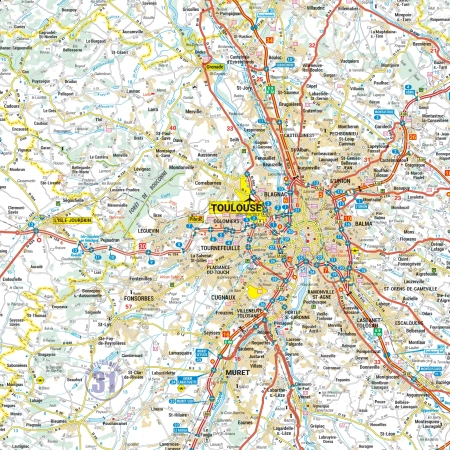 Carte routière et touristique de la région Occitanie