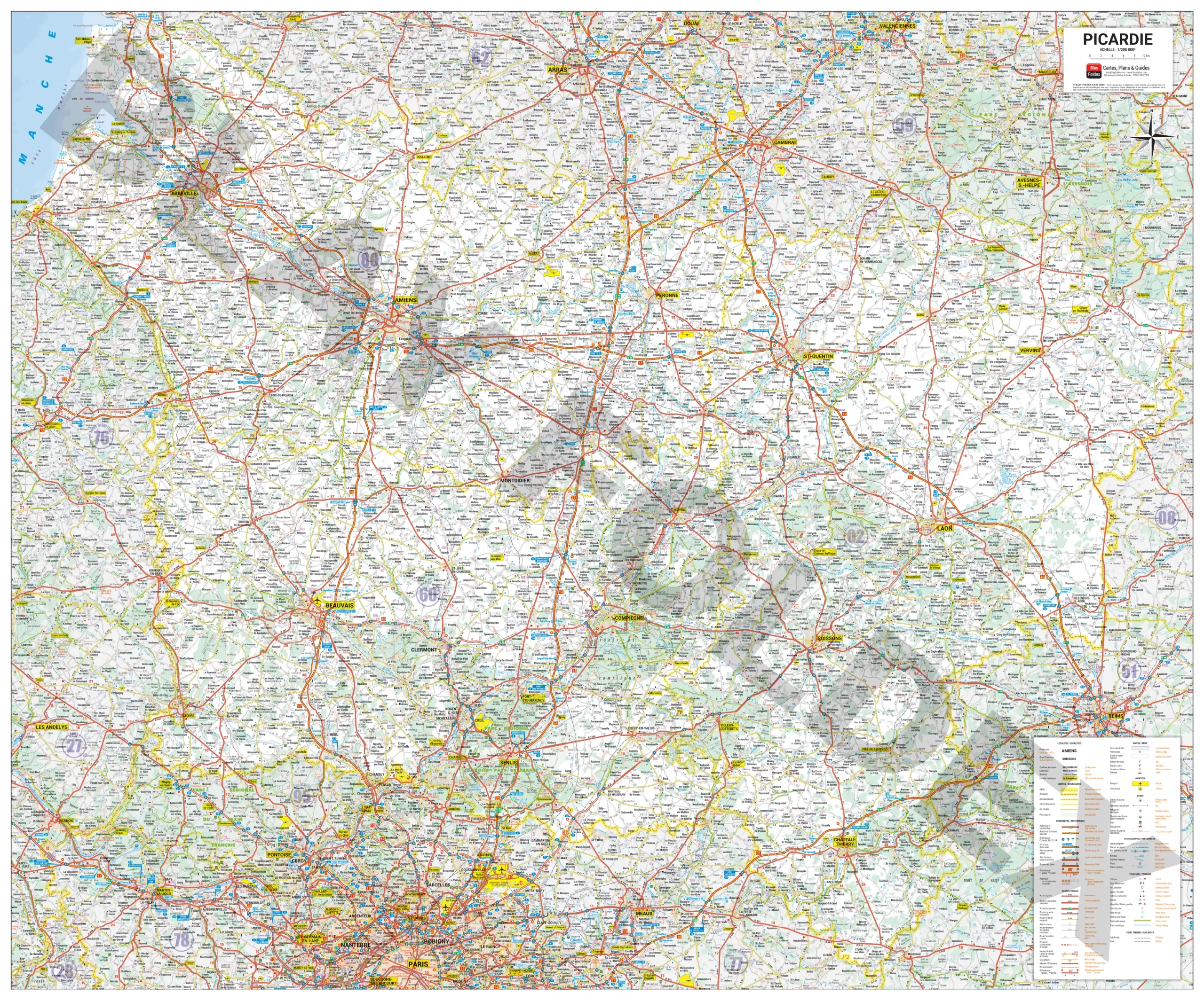 REG22-Carte_de_Picardie Carte routière et touristique de la région Picardie