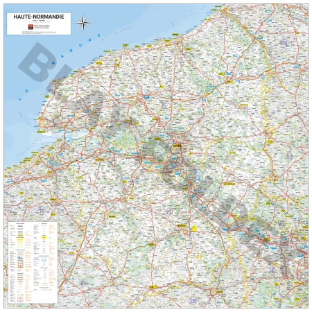 Carte routière et touristique de la région Haute-Normandie