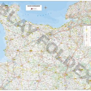 Carte routière et touristique de la région Basse-Normandie