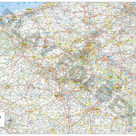 Carte routière et touristique de la région Nord-Pas-de-Calais